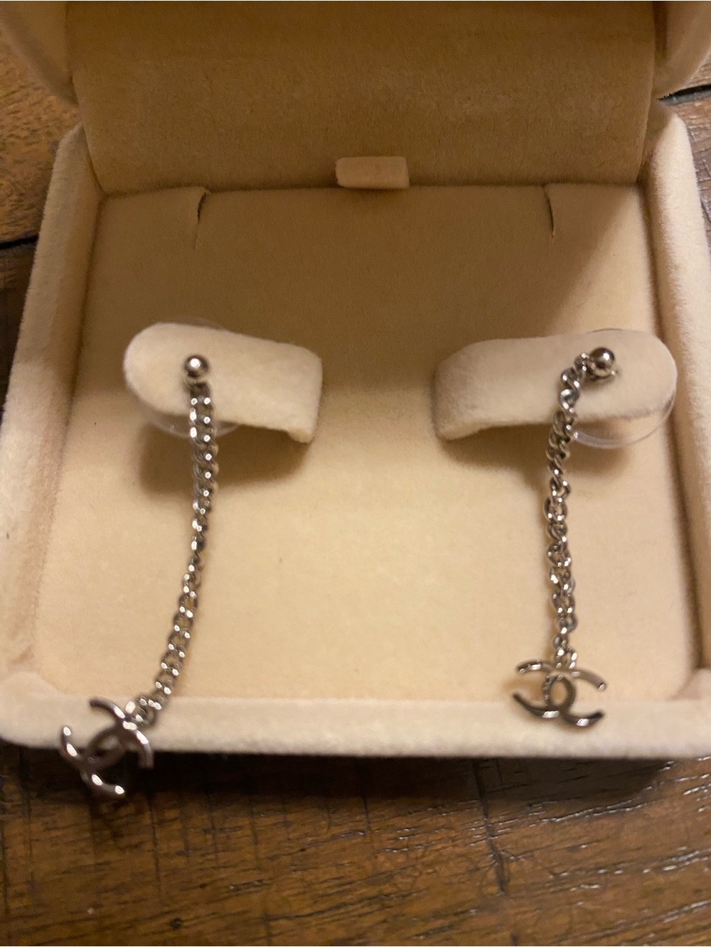 Authentic Chanel CC dangle earrings